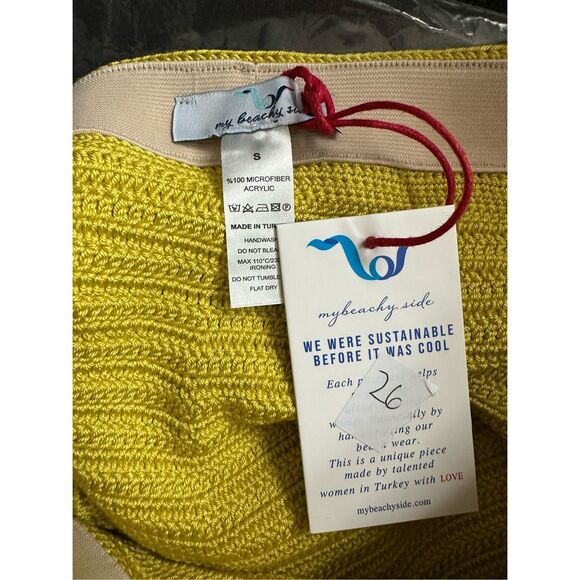 NWT My Beachy Side Rosemary Knitted Halter Crop Top & Shorts Set Moss XS-S - Picture 10 of 11